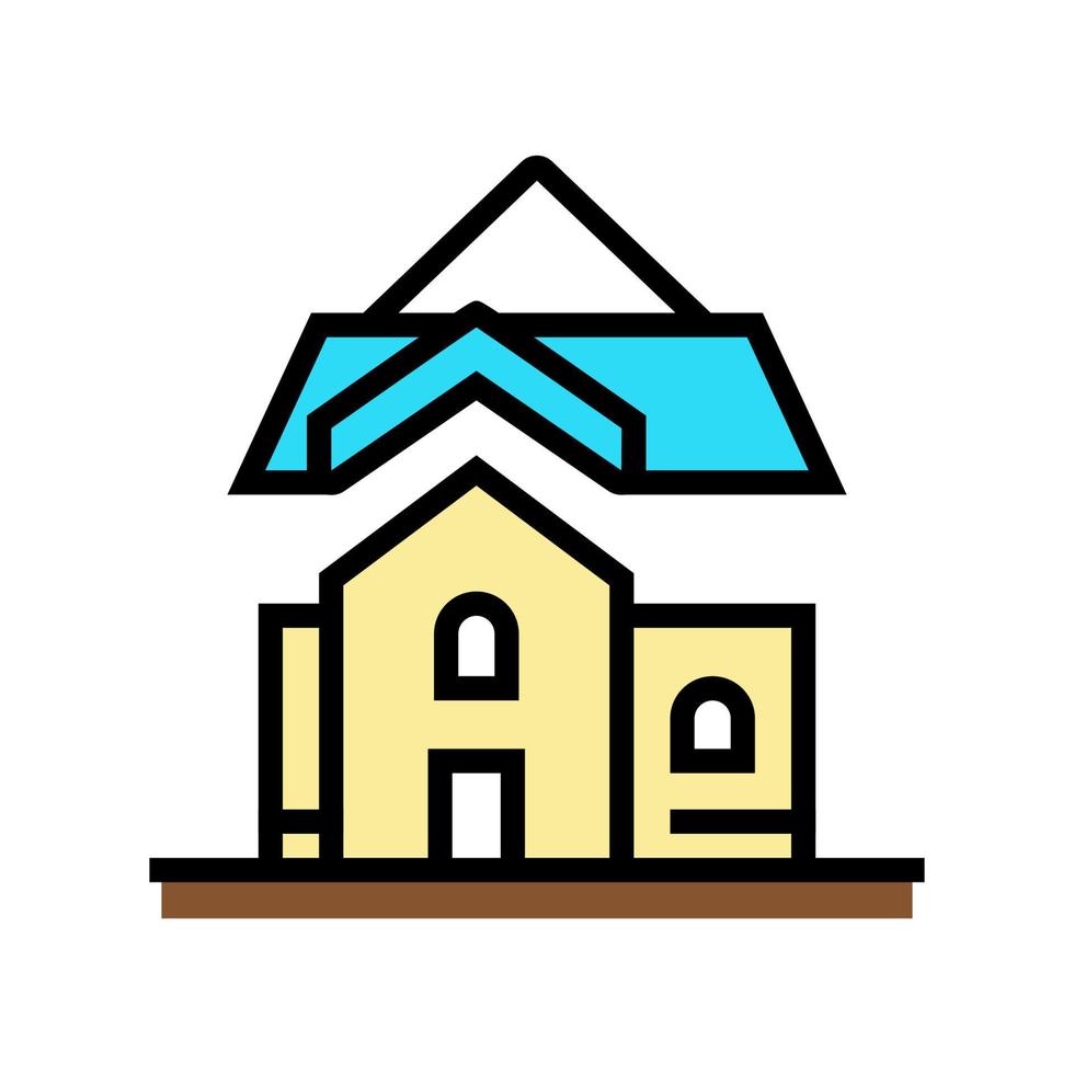 illustrazione vettoriale dell'icona del colore dell'installazione del tetto