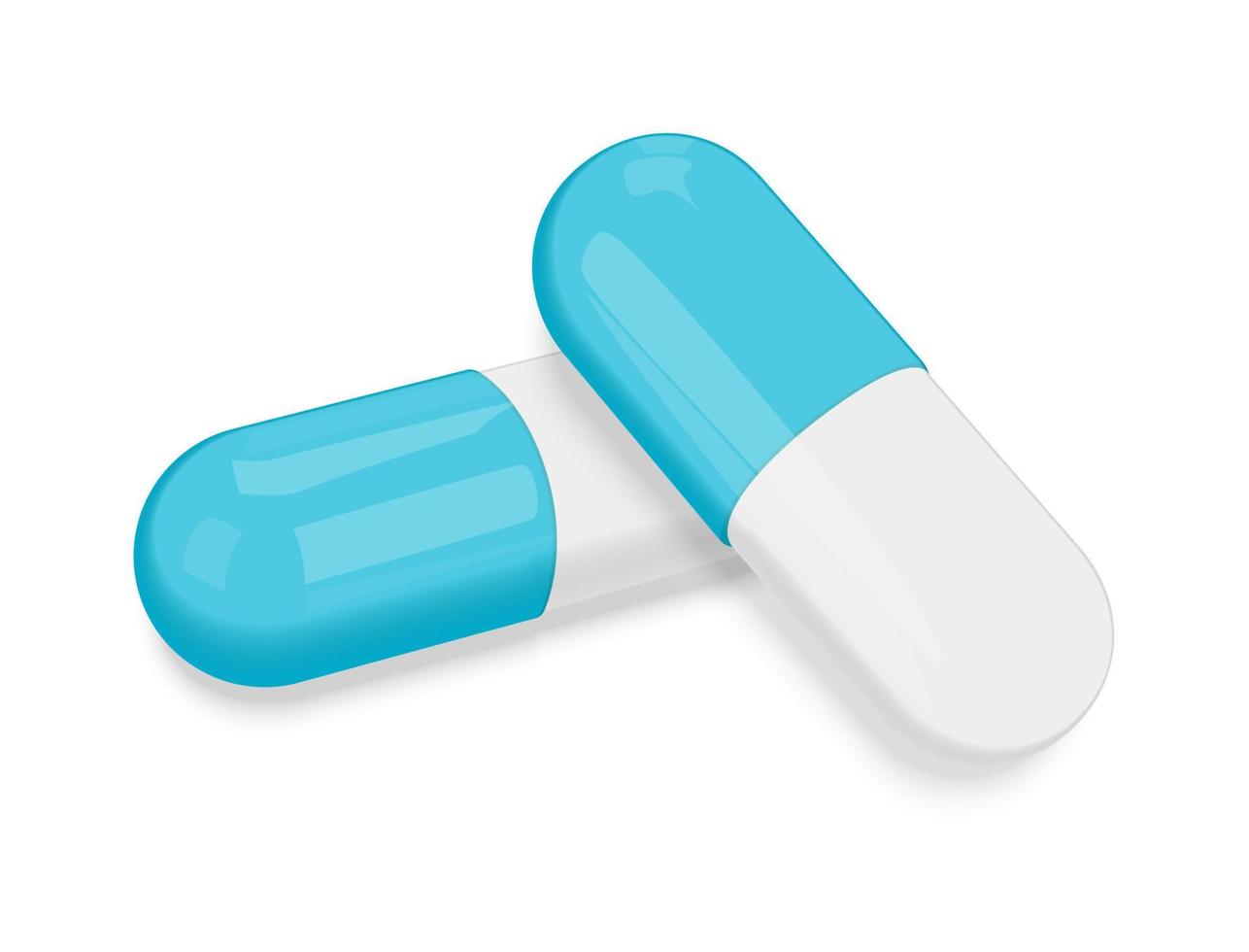 due capsule mezze blu su sfondo bianco vettore