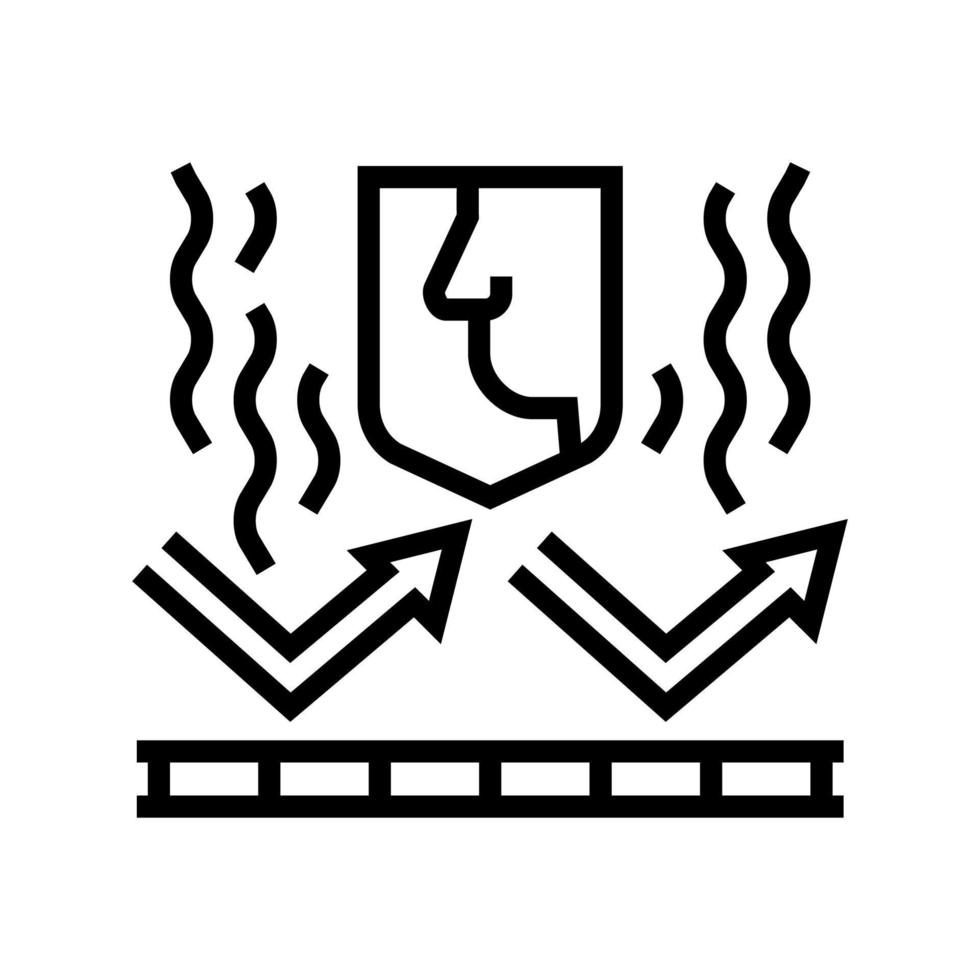 illustrazione vettoriale dell'icona della linea di livello di protezione dall'odore