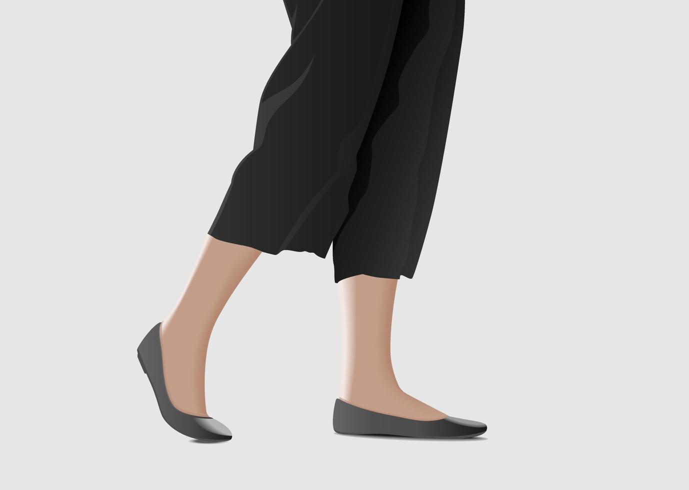 illustrazione isolata di una donna in scarpe a piedi vettore