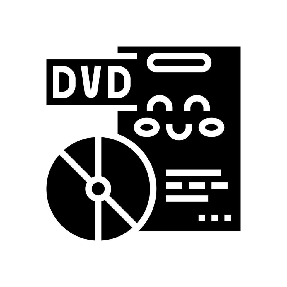 illustrazione vettoriale dell'icona del glifo educativo di film in dvd