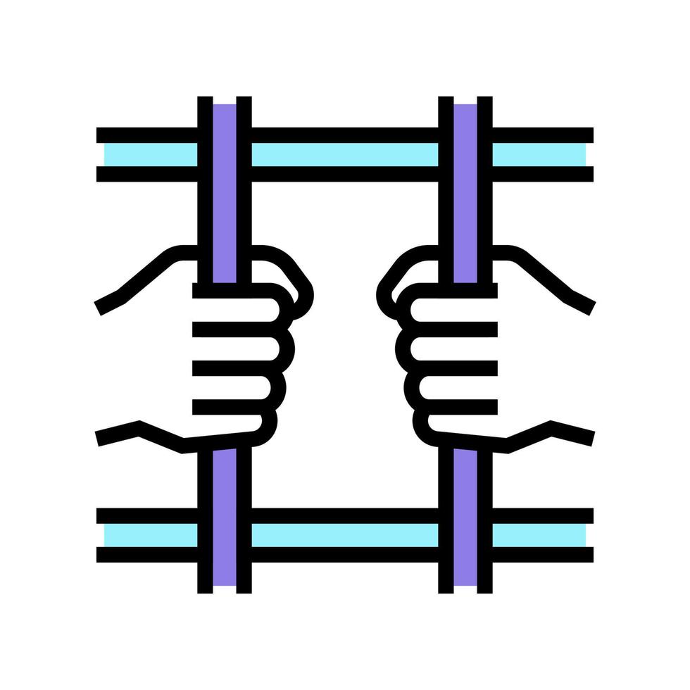 illustrazione vettoriale dell'icona del colore della legge sulla criminalità