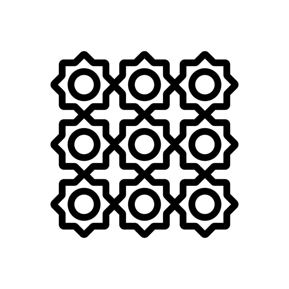 illustrazione del contorno vettoriale dell'icona decorativa delle piastrelle
