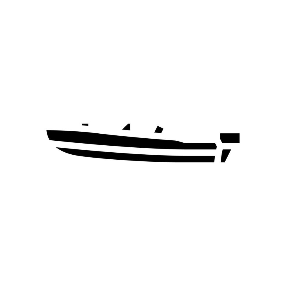 illustrazione vettoriale dell'icona del glifo della barca runabout