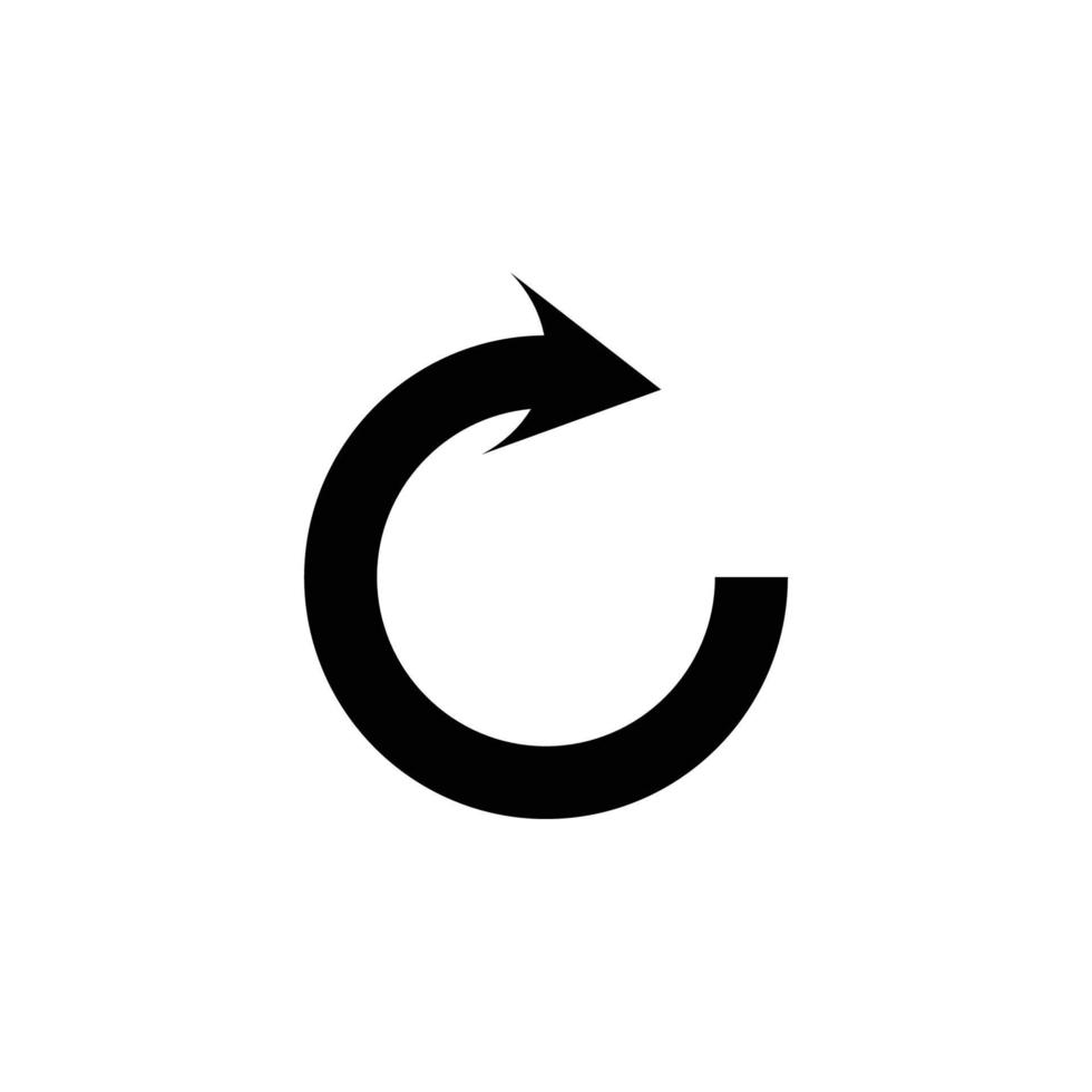 vettore icona freccia cerchio. illustrazione vettoriale dell'icona della freccia del cerchio