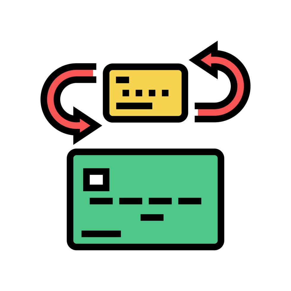 illustrazione vettoriale dell'icona del colore della carta di trasferimento