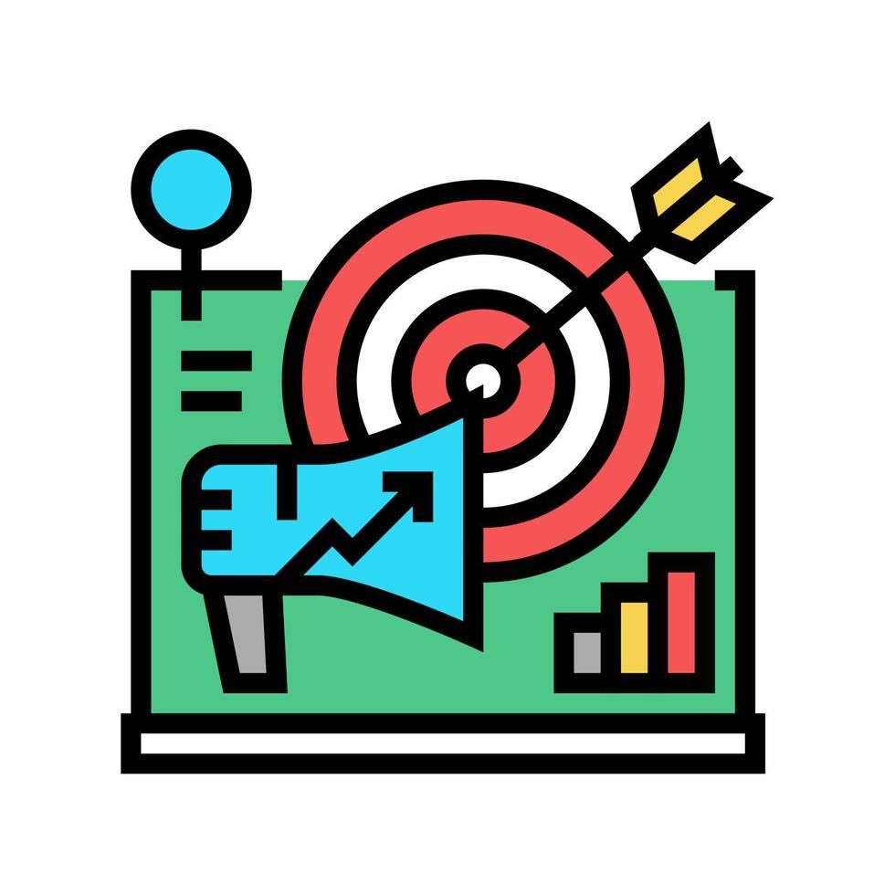 illustrazione vettoriale dell'icona del colore di marketing della disciplina scolastica