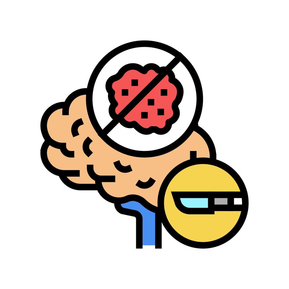 illustrazione vettoriale dell'icona del colore della chirurgia del tumore al cervello