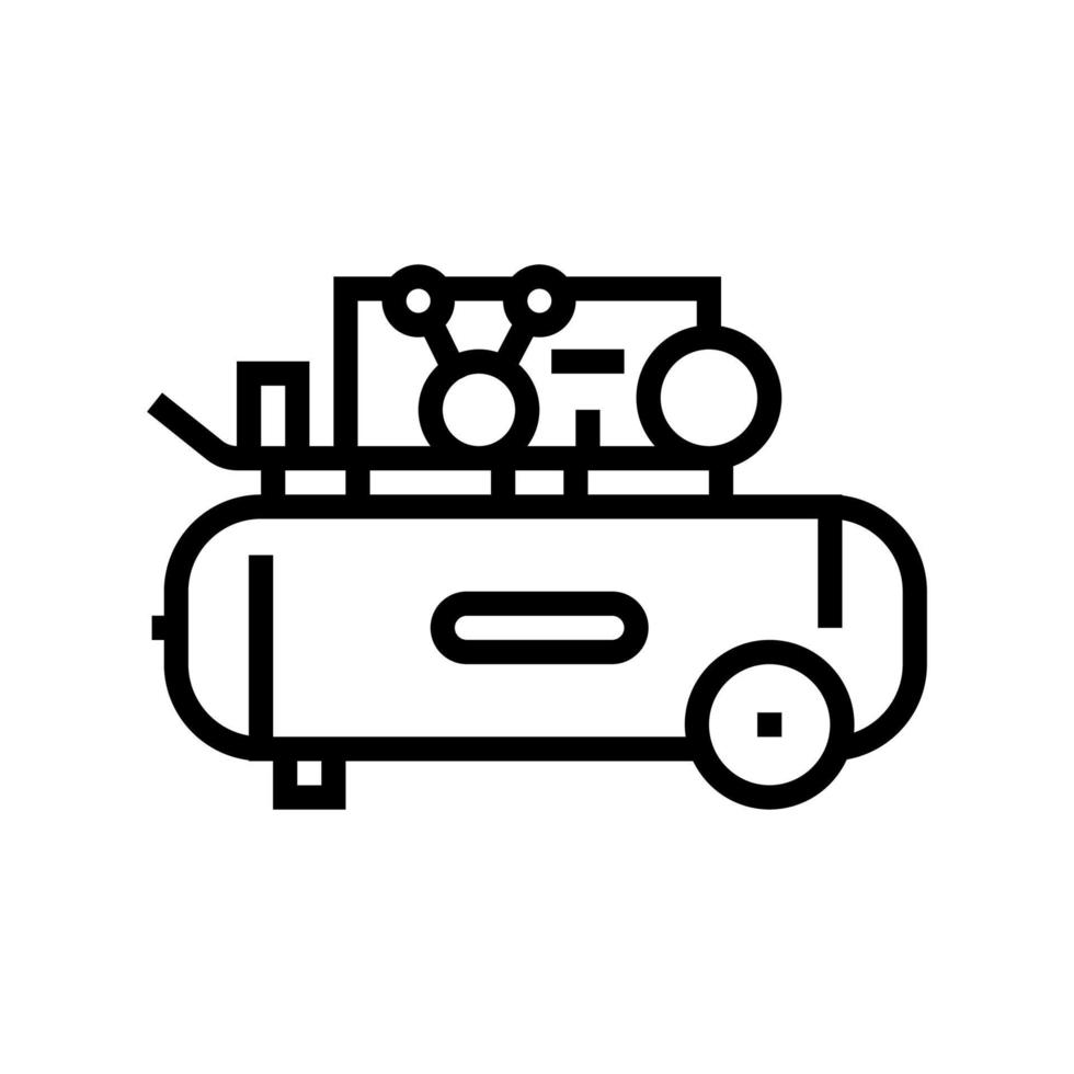 illustrazione vettoriale dell'icona della linea del compressore d'aria a pistone