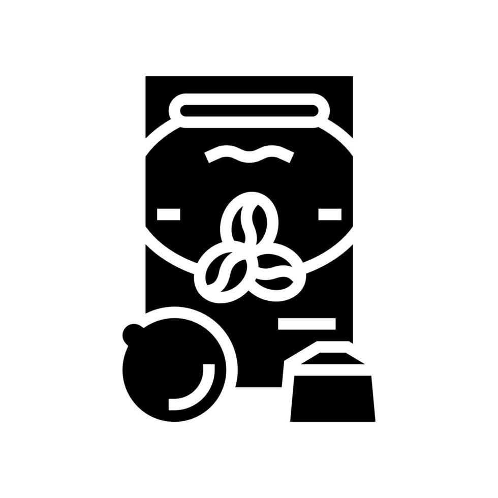 illustrazione vettoriale dell'icona del glifo del pacchetto di caffè in cialde