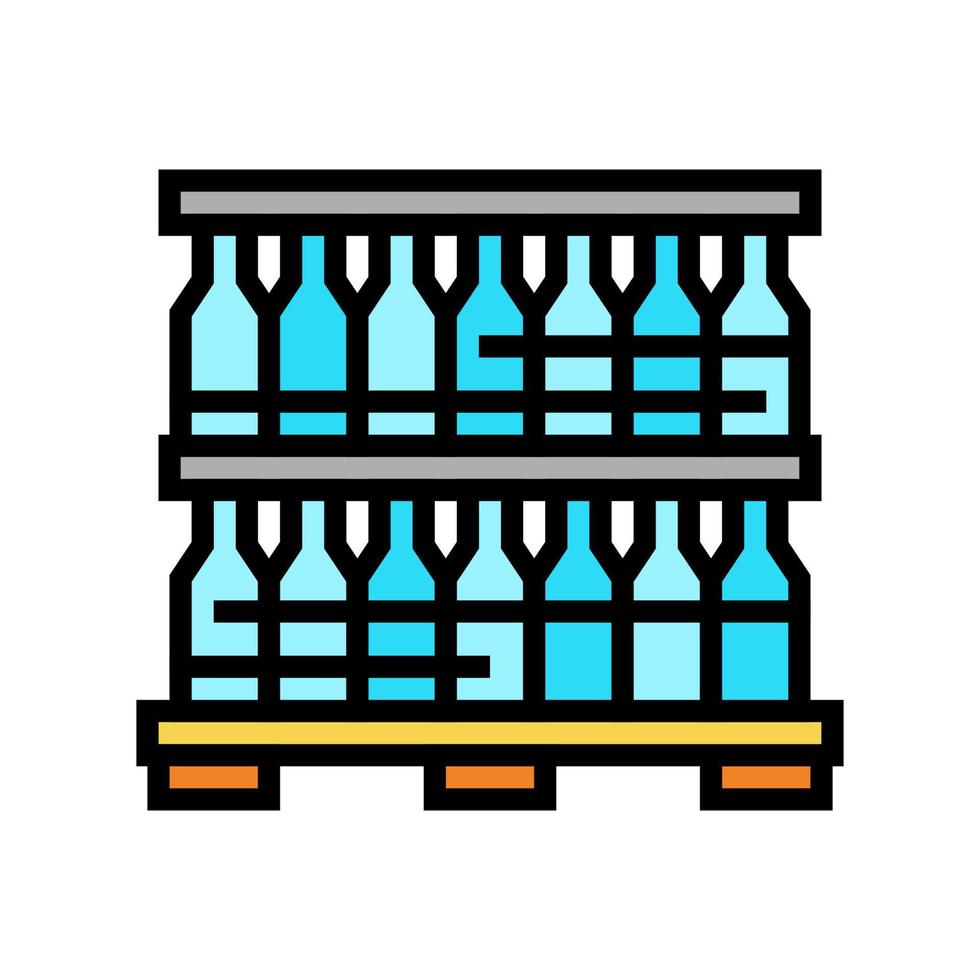 illustrazione vettoriale dell'icona del colore dell'imballaggio e della conservazione in vetro della bottiglia
