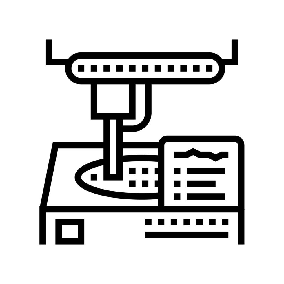 illustrazione vettoriale dell'icona della linea dei semiconduttori per apparecchiature di fabbrica di produzione
