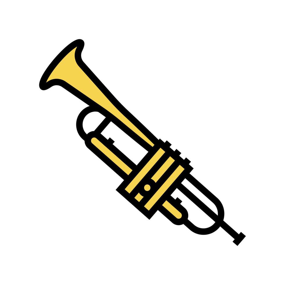 illustrazione vettoriale dell'icona del colore dello strumento del musicista del vento della tromba