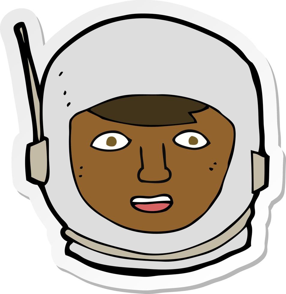 adesivo di una testa di astronauta cartone animato vettore
