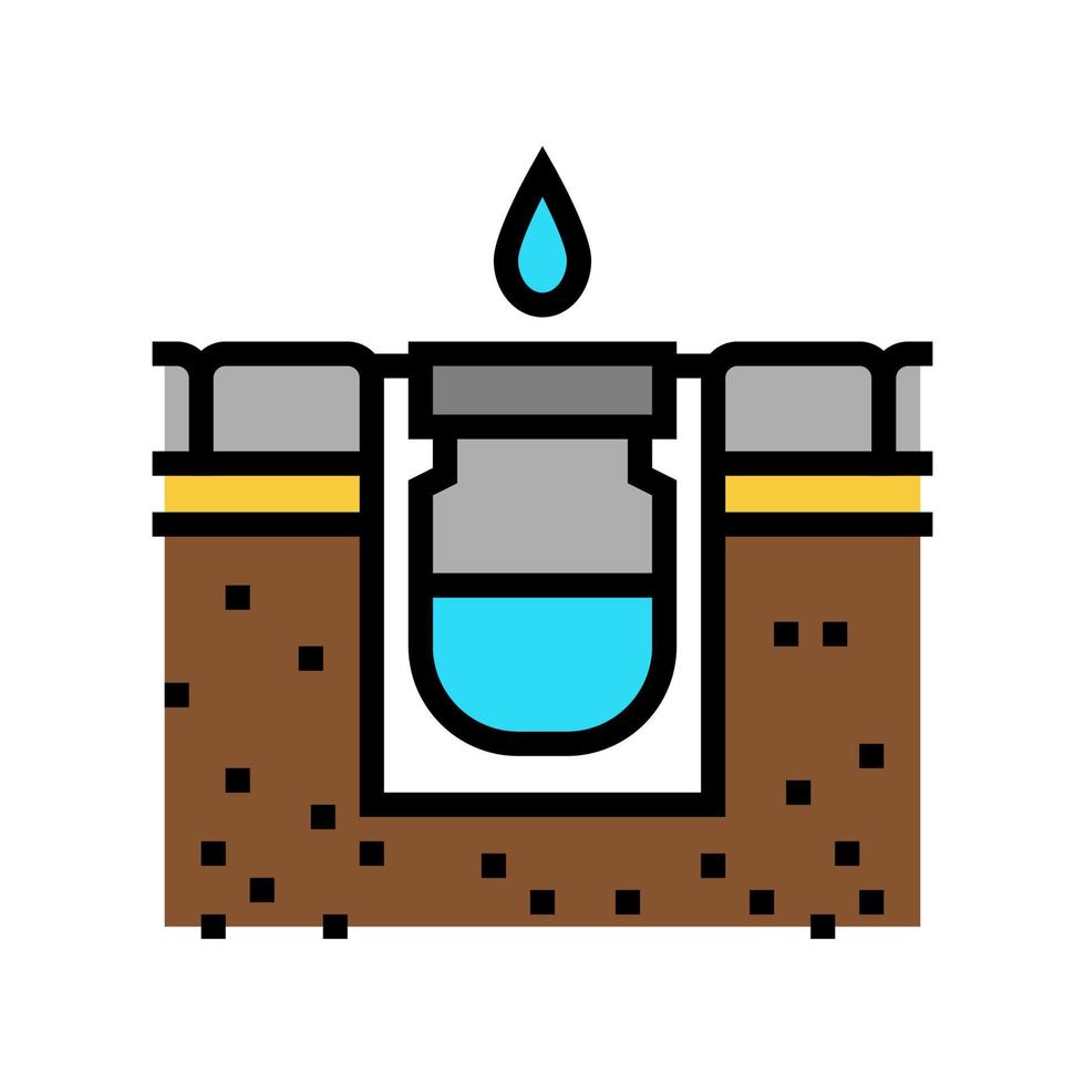 illustrazione vettoriale dell'icona del colore della strada del sistema di drenaggio