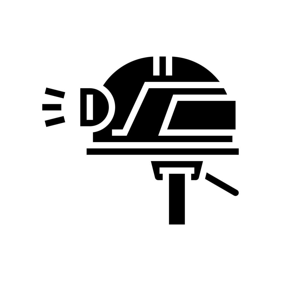 illustrazione vettoriale dell'icona del glifo del casco del minatore
