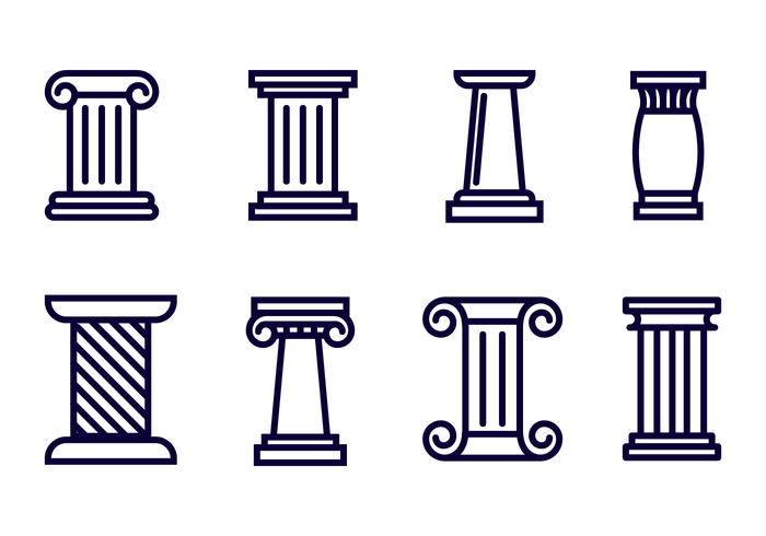 Roman Pillar Icon Vector