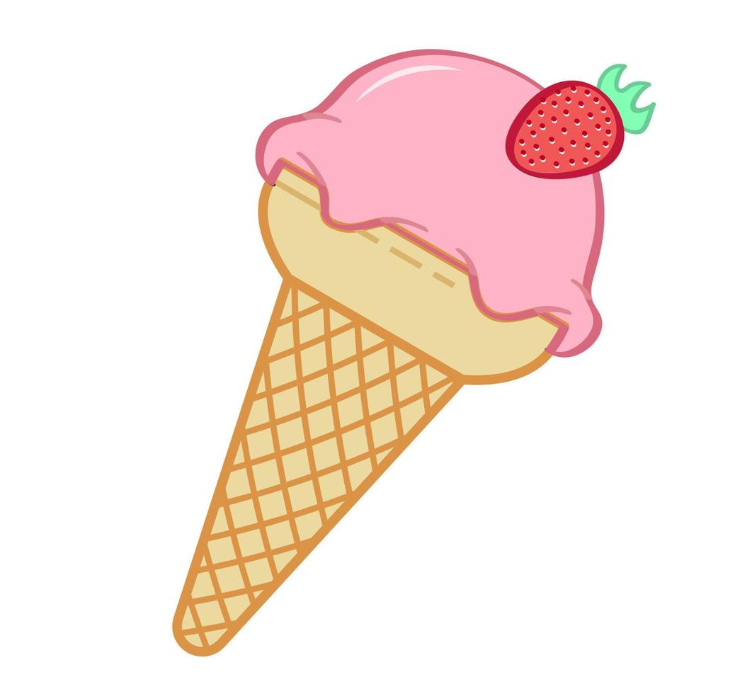 illustrazione di gelato. illustrazione del fumetto di gelato colorato carino vettore