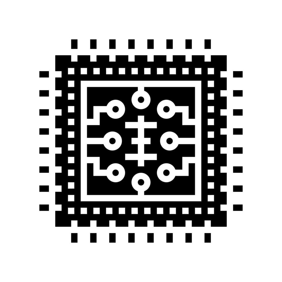 illustrazione vettoriale dell'icona del glifo con microchip