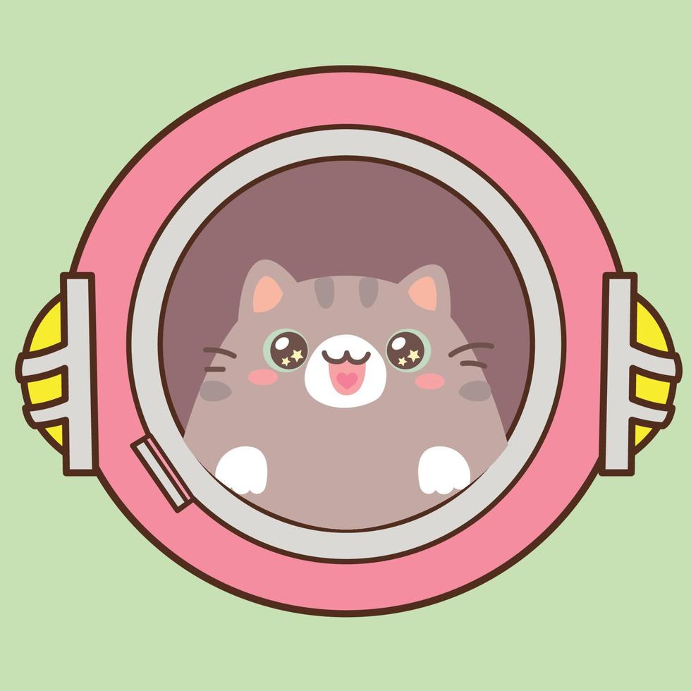 simpatico gatto spaziale vettore