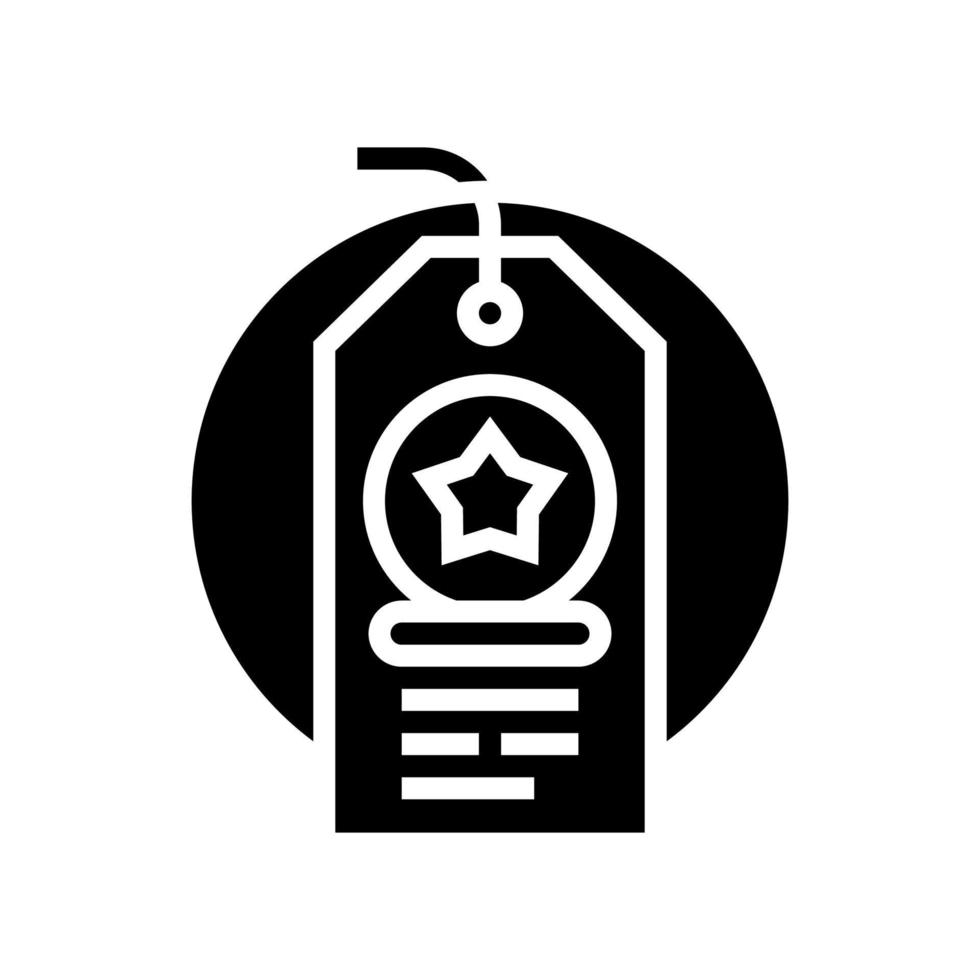 illustrazione vettoriale dell'icona del glifo del bonus di vendita dell'etichetta