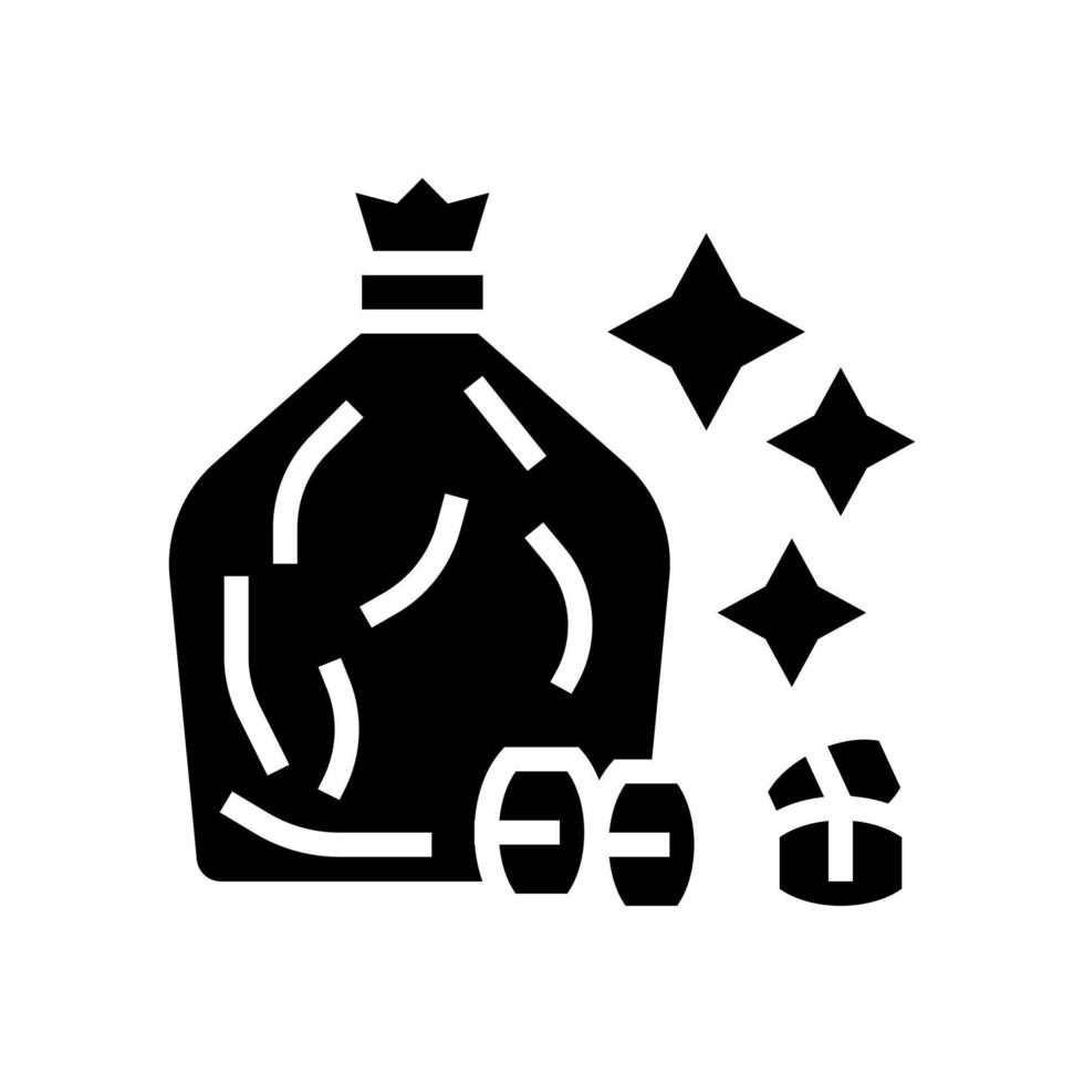 borsa con illustrazione vettoriale dell'icona del glifo dei barili del lotto