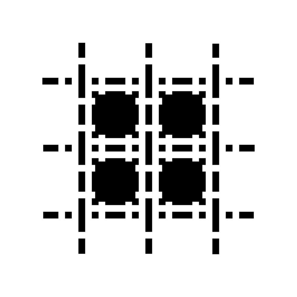 illustrazione vettoriale dell'icona del glifo della rete metallica saldata