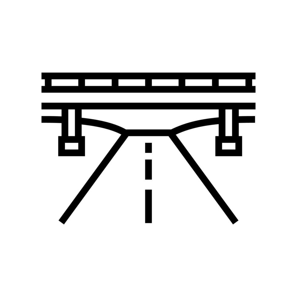 illustrazione vettoriale dell'icona della linea stradale e del ponte