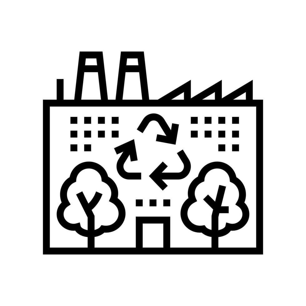 illustrazione vettoriale dell'icona della linea di riciclaggio ambientale