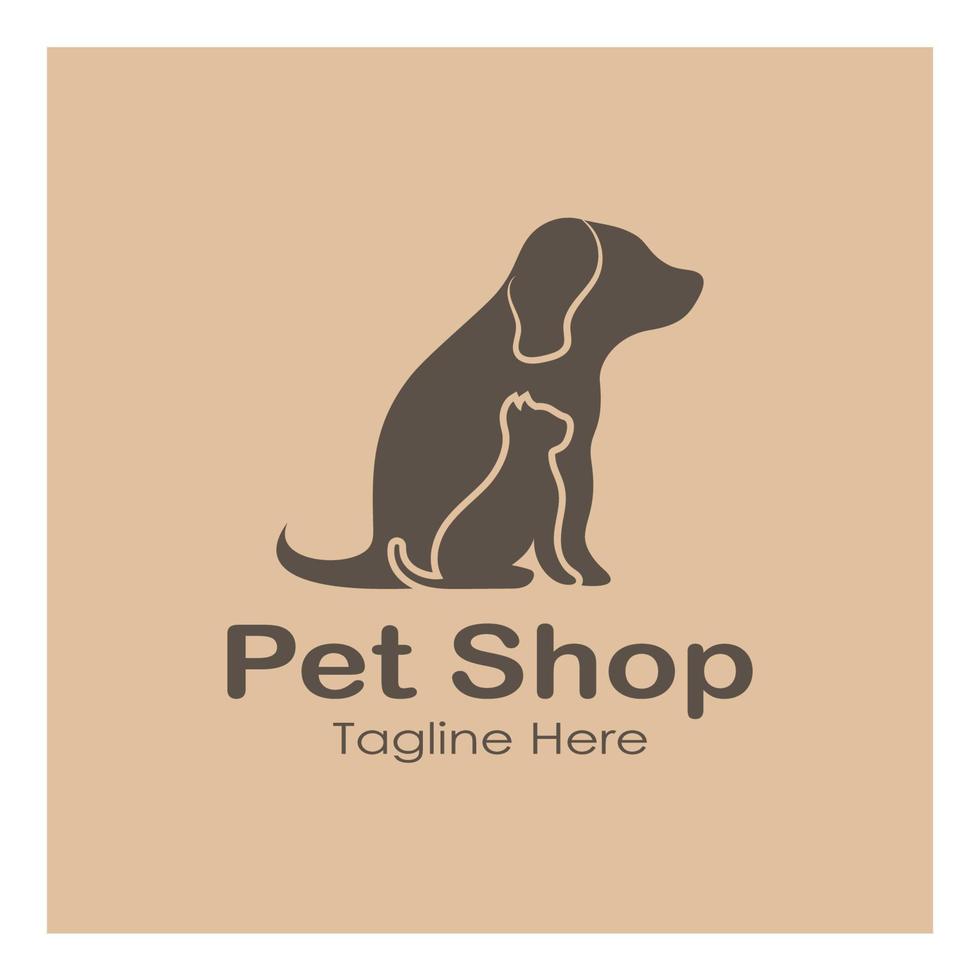 vettore del modello dell'illustrazione dell'icona del design del logo del negozio di animali con un concetto moderno