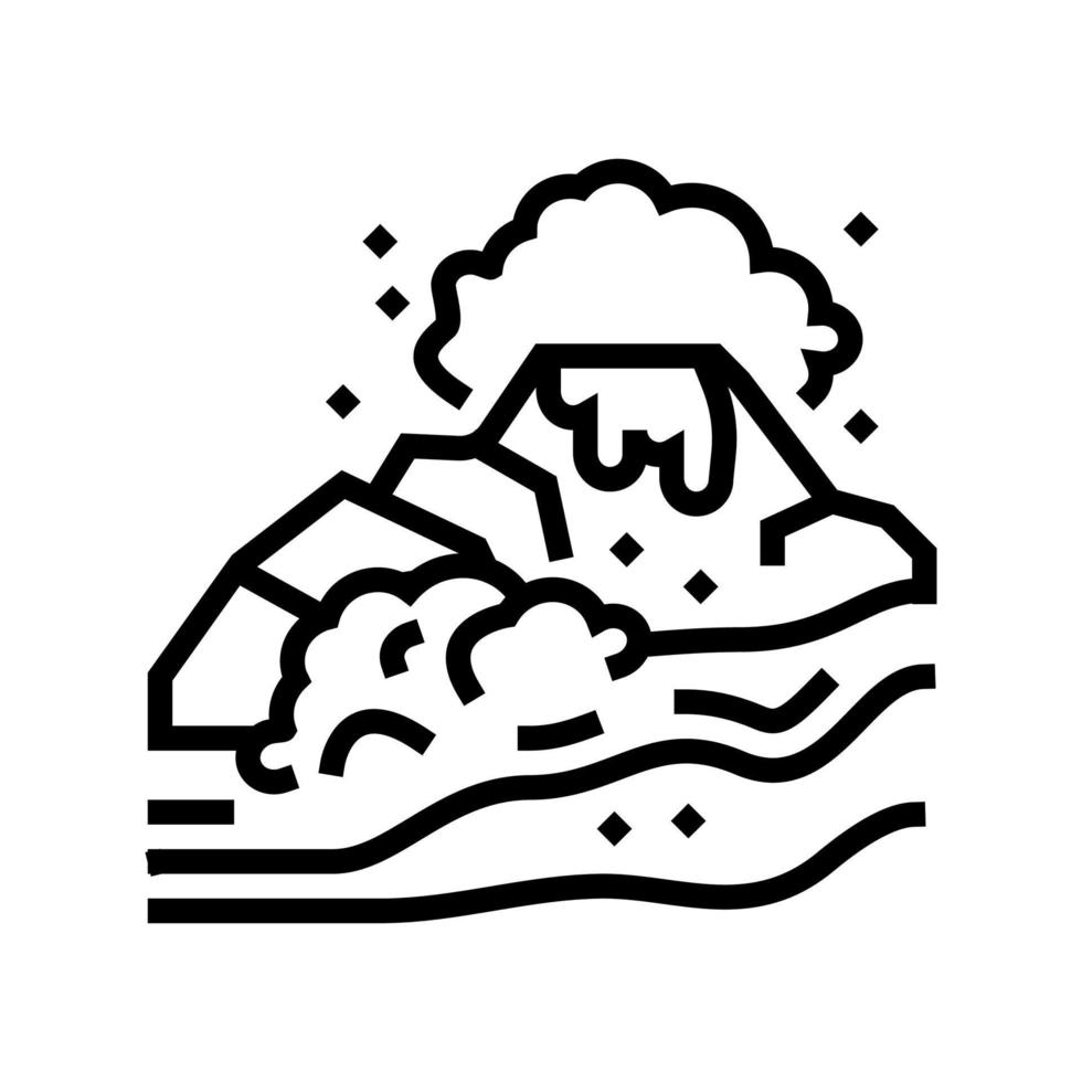illustrazione vettoriale dell'icona della linea del vulcano hawaii