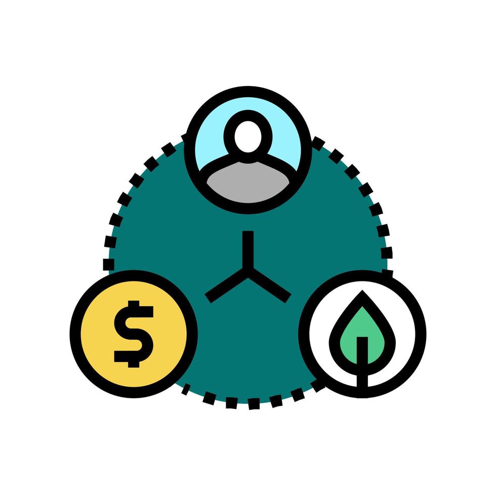 illustrazione vettoriale dell'icona del colore dell'economia equilibrata sostenibile