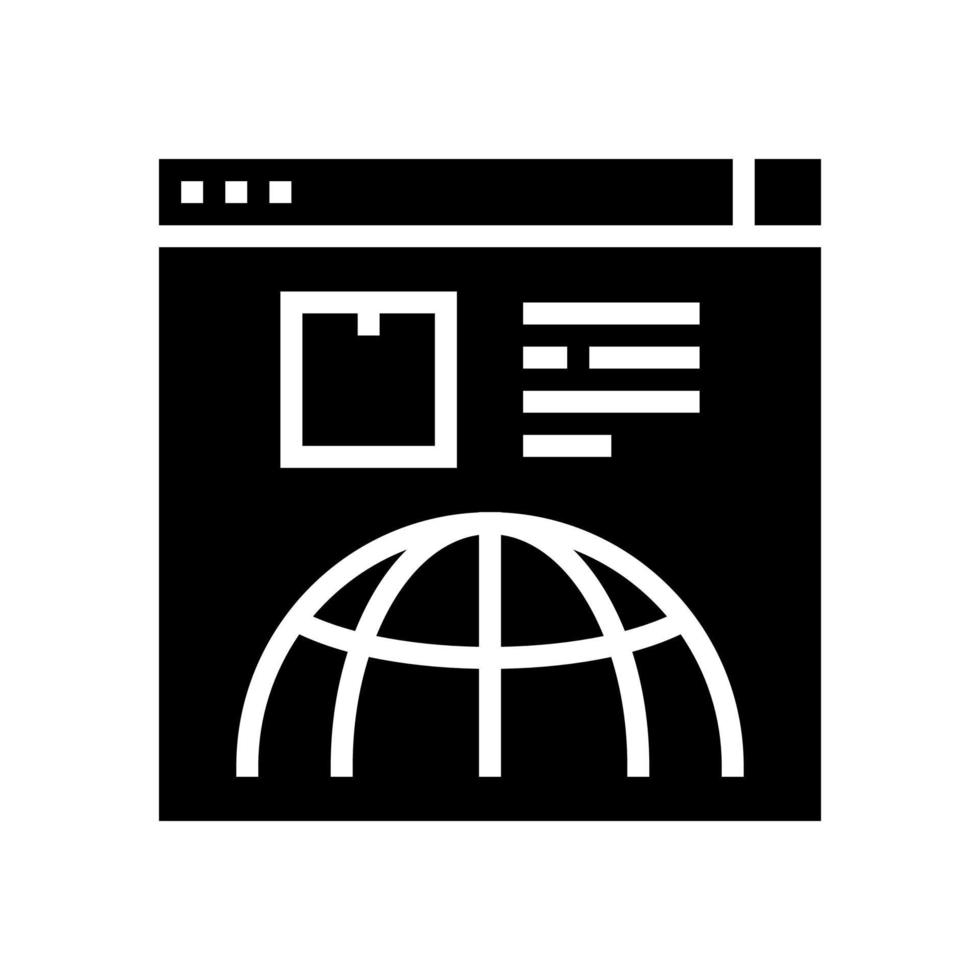 illustrazione vettoriale dell'icona del glifo del sito web del servizio di consegna