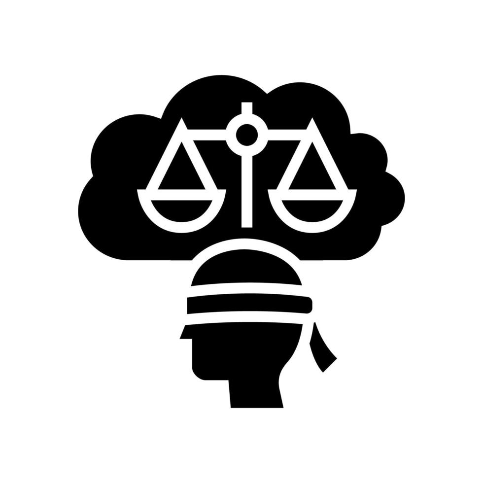 illustrazione vettoriale dell'icona del glifo della filosofia della legge