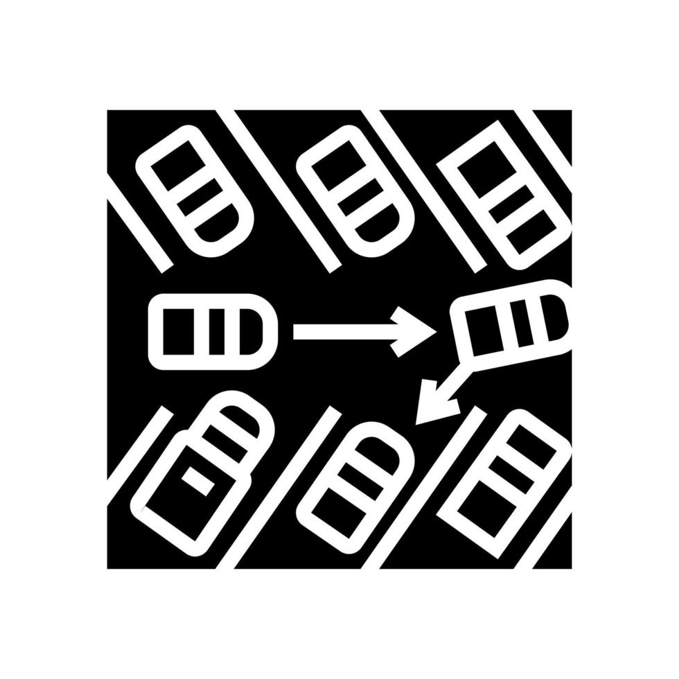 illustrazione vettoriale dell'icona del glifo di parcheggio diagonale