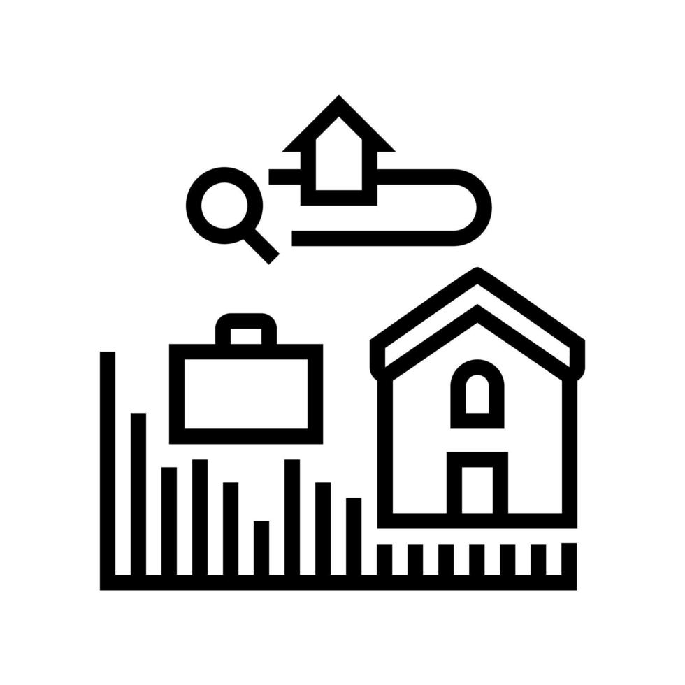 illustrazione vettoriale dell'icona della linea del mercato del lavoro