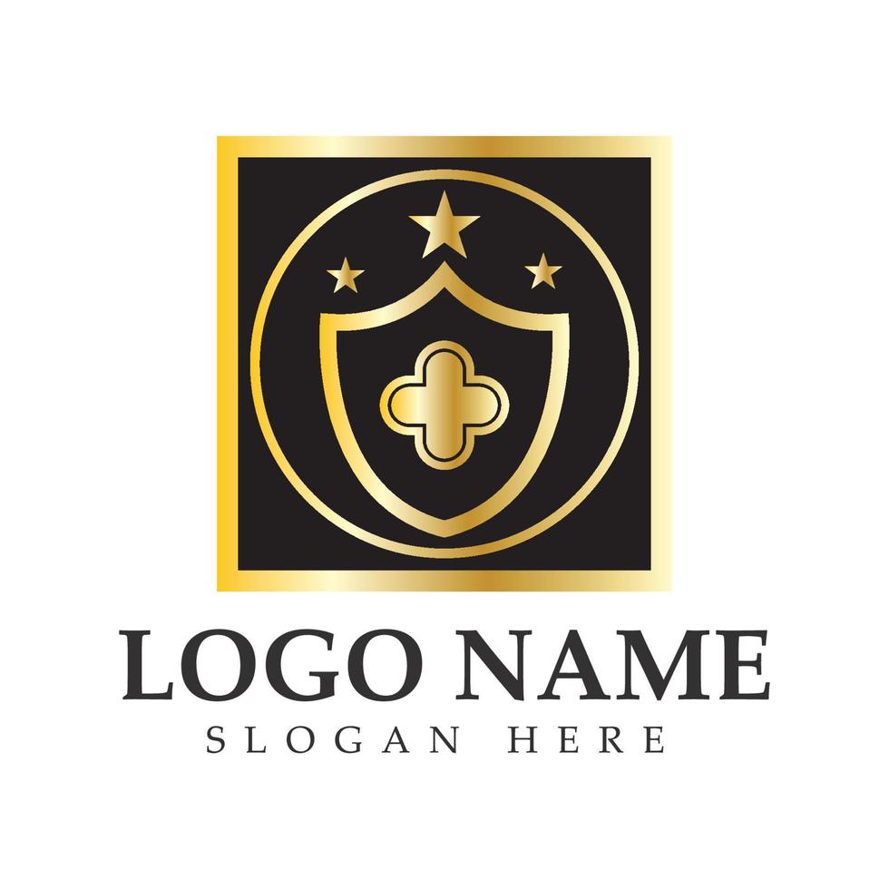 scudo e spada logo icona design template.guardian icon.security element. vettore