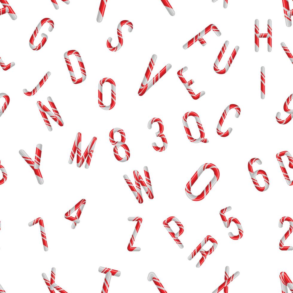 set completo di lettere alfabet con bastoncini di zucchero vettore
