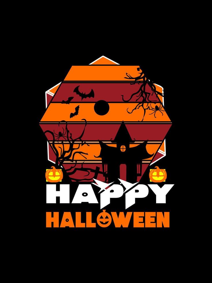 design t-shirt vintage horror di halloween, grafica vettoriale modello di stampa spaventoso, design della maglietta con illustrazione tipografica di alta qualità