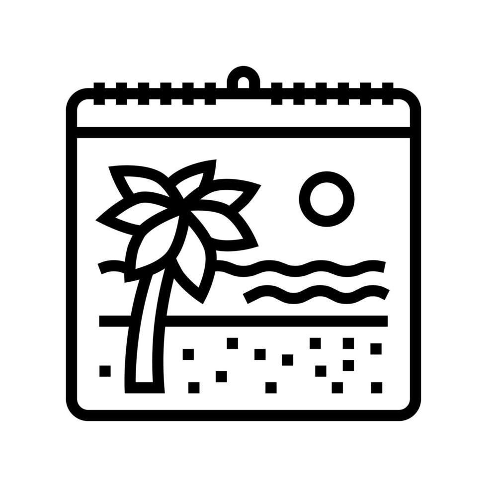 illustrazione vettoriale dell'icona della linea del calendario delle vacanze