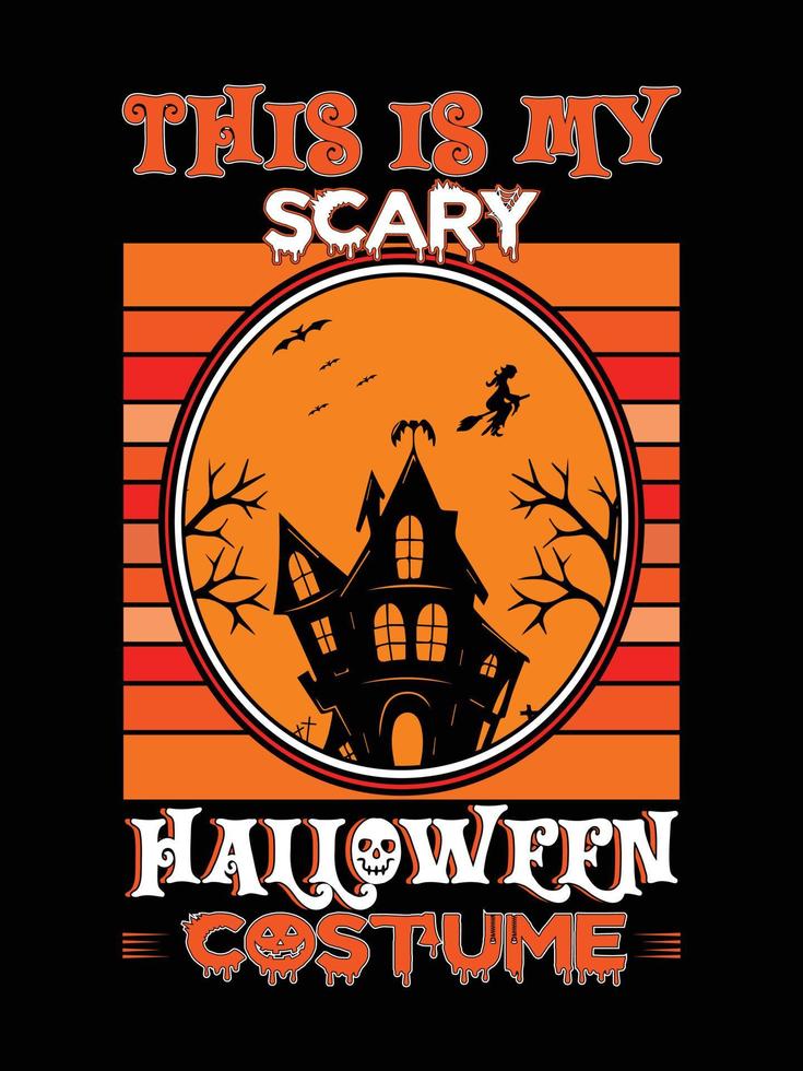 design t-shirt vintage horror di halloween, grafica vettoriale modello di stampa spaventoso, design della maglietta con illustrazione tipografica di alta qualità