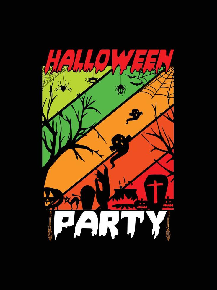 design t-shirt vintage horror di halloween, grafica vettoriale modello di stampa spaventoso, design della maglietta con illustrazione tipografica di alta qualità