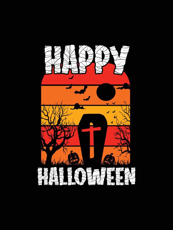 design t-shirt vintage horror di halloween, grafica vettoriale modello di stampa spaventoso, design della maglietta con illustrazione tipografica di alta qualità