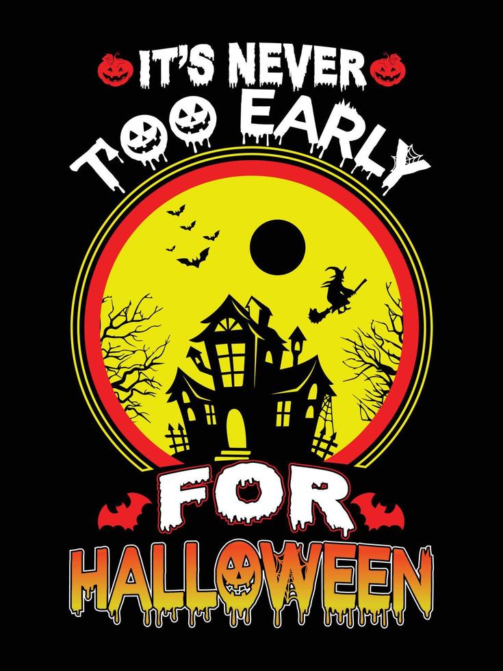 design t-shirt vintage horror di halloween, grafica vettoriale modello di stampa spaventoso, design della maglietta con illustrazione tipografica di alta qualità