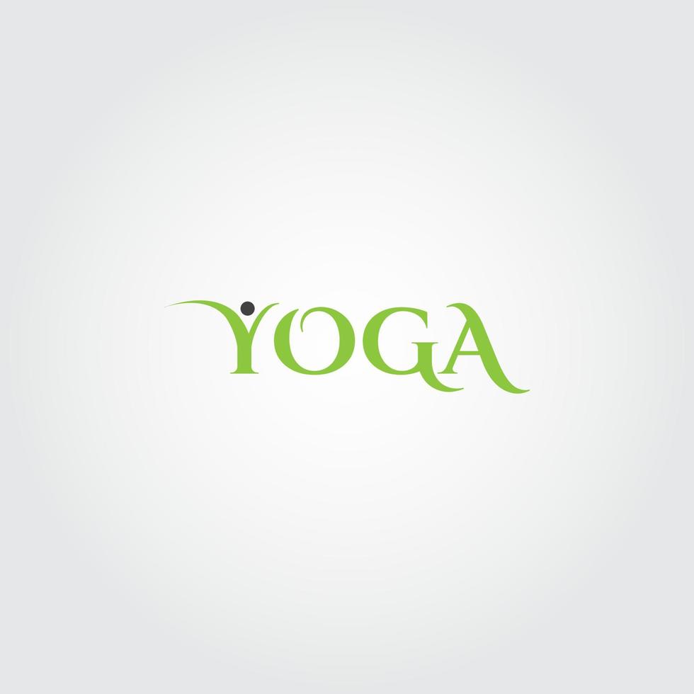 semplice illustrazione del logotipo yoga verde vettore