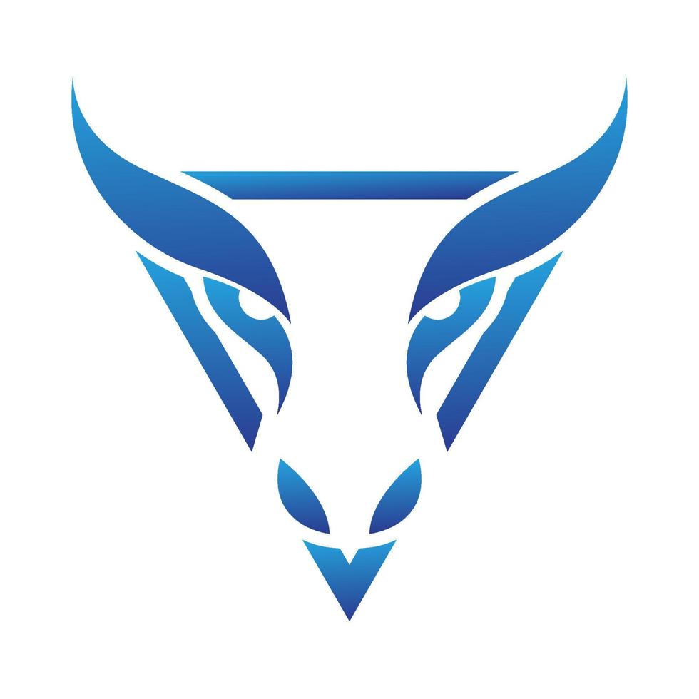modello logo testa di toro triangolo vettore