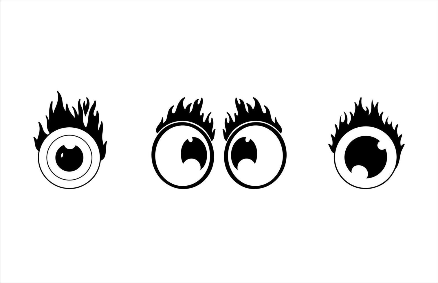 illustrazioni di occhi ardenti in bianco e nero vettore