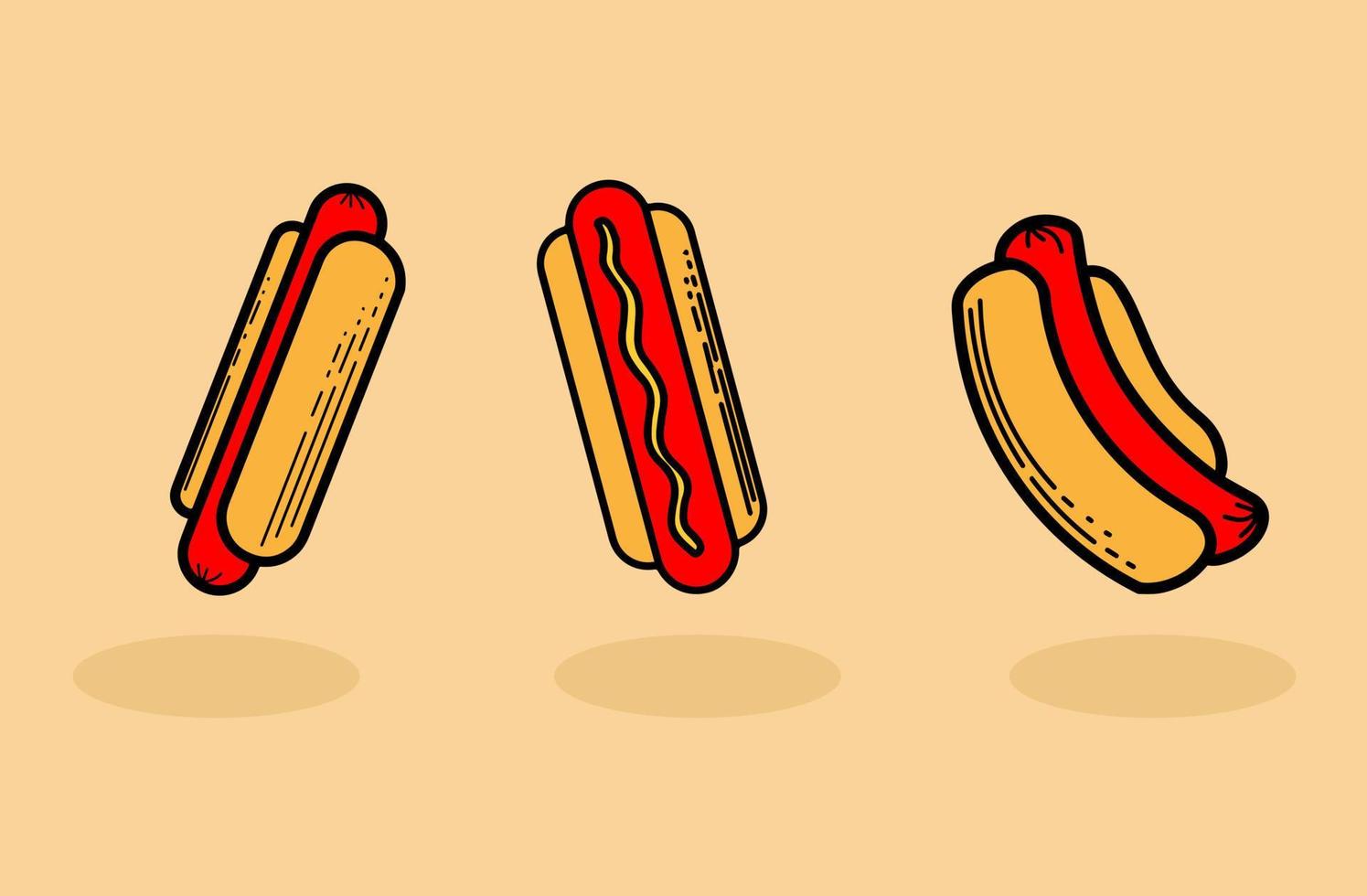 illustrazioni di hot dog dell'albero vettore