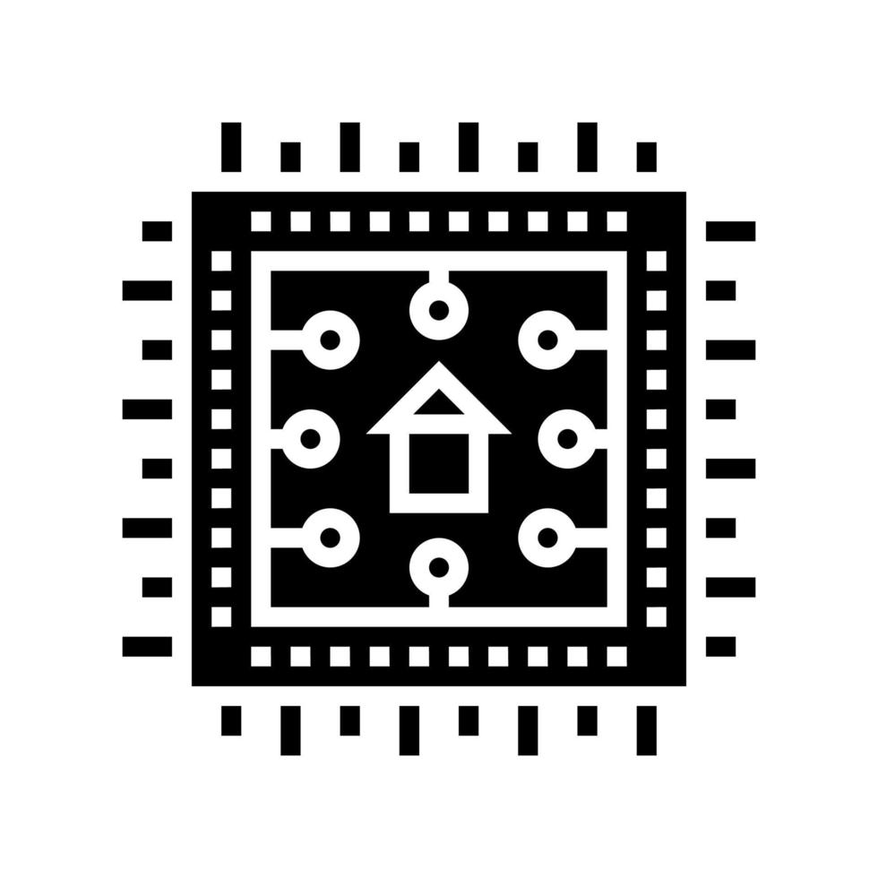 illustrazione vettoriale dell'icona del glifo del sistema domestico intelligente