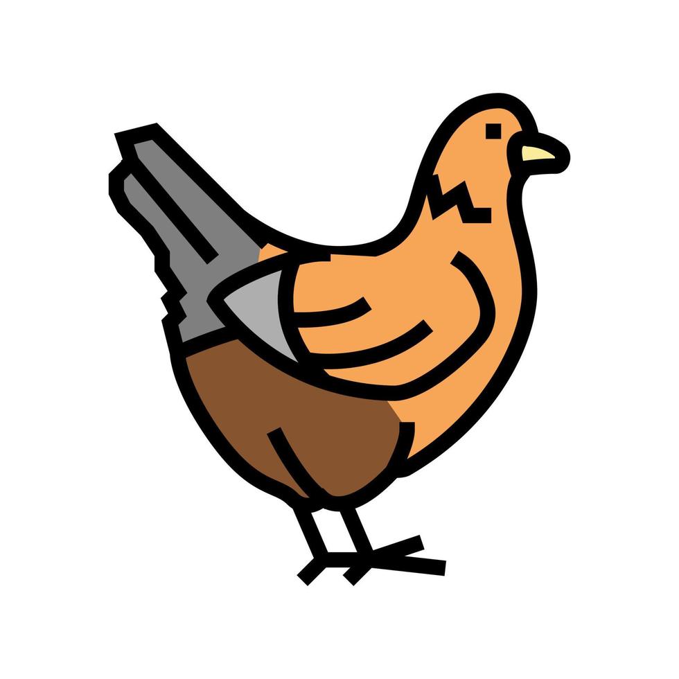 illustrazione vettoriale dell'icona del colore dell'uccello domestico del pollo